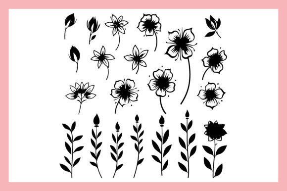 Download Violet Flower Black Silhouette 4 - Violet flower Collection