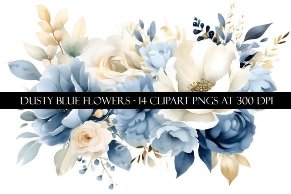 Download Dusty Blue Flower Clipart - Blue flower Collection