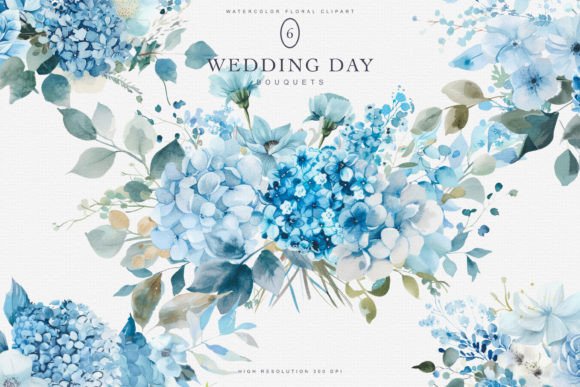 Download Watercolor Blue Flowers Clipart - Summer - Blue flower Collection
