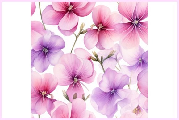 Download Violet Flowers Seamless Pattern - Violet flower Collection