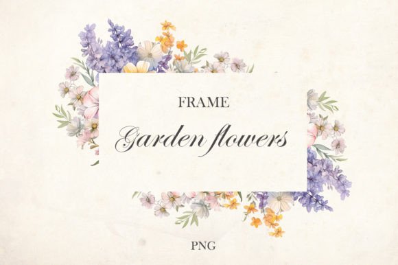 Download Watercolor Garden Flowers Frame - Garden Collection