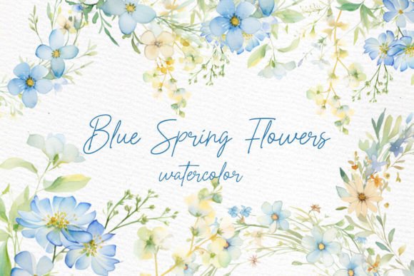 Download Watercolor Flowers Light Blue Flowers - Blue flower Collection