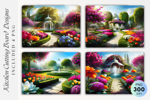 Download Bright Garden Bloom Art Cutting Board - Garden Collection
