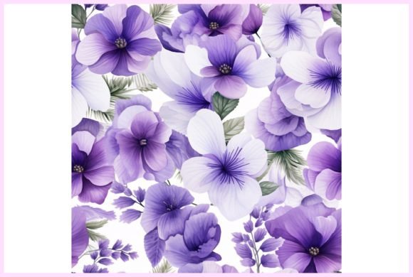Download Violet Flowers Seamless Pattern - Violet flower Collection