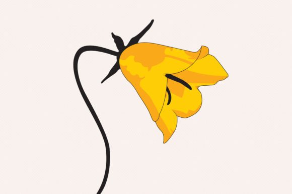 Download Vector Yellow Violet Flower with Stem - Violet flower Collection