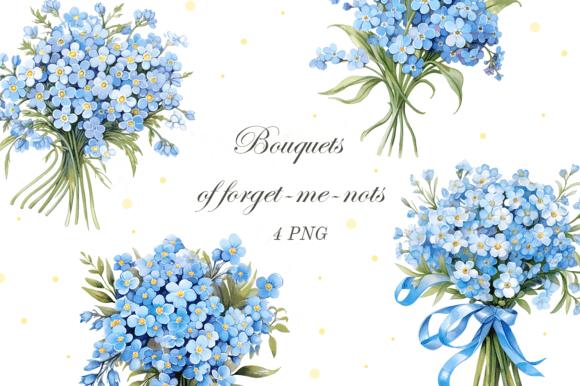 Download Blue Flowers. Forget Me Nots Bouquet - Blue flower Collection