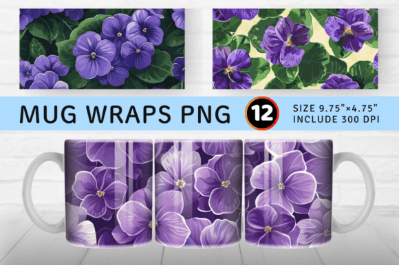 Download African Violet Flowers Mug Wrap Sublimat - Violet flower Collection