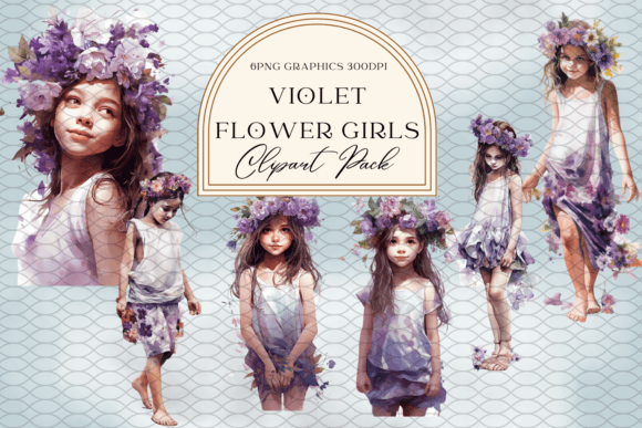 Download Violet Flower Girl Sublimation Clipart - Violet flower Collection