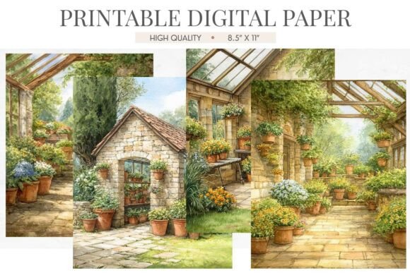 Download Garden Greenhouse Potted Flower Paper - Garden Collection
