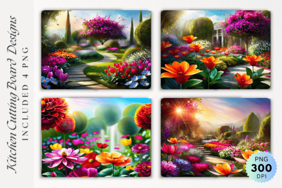 Download Bright Garden Bloom Art Cutting Board - Garden Collection