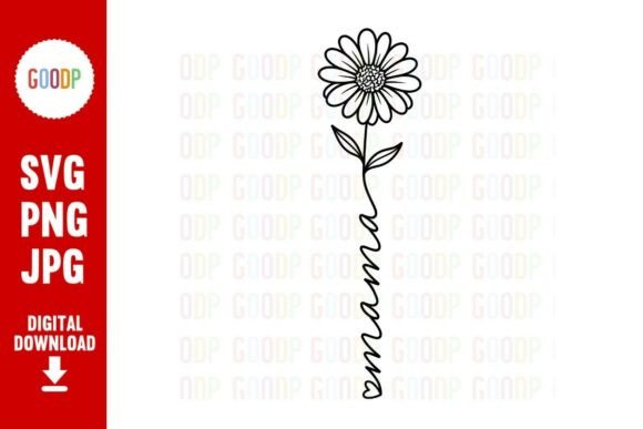 Download Mama Daisy Flower Line Art SVG - Daisy flower Collection