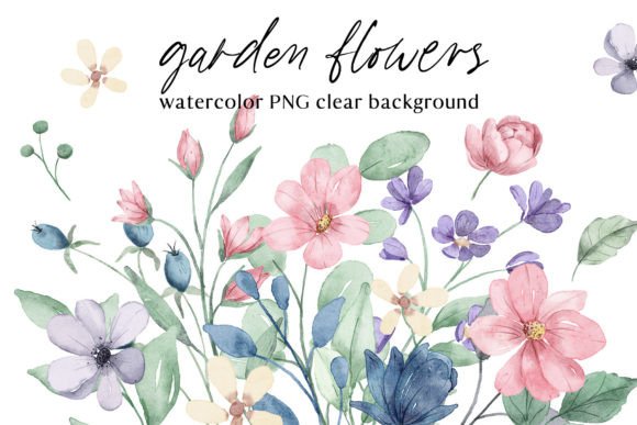 Download Watercolor Garden Flowers - Garden Collection