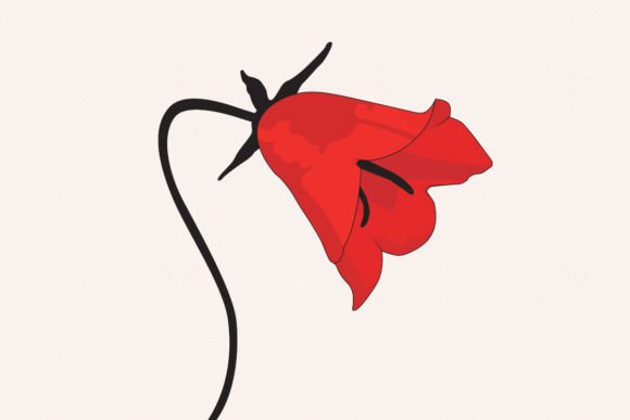 Download Vector Red Violet Flower with Stem Line - Violet flower Collection