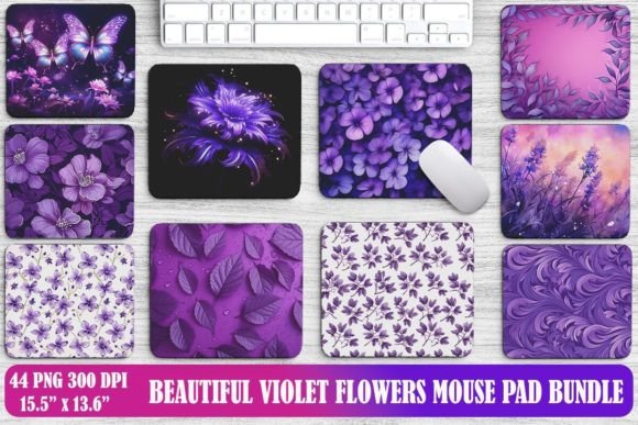 Download Beautiful Violet Flowers Mouse Pad Backgrounds Bundle - Violet flower Collection