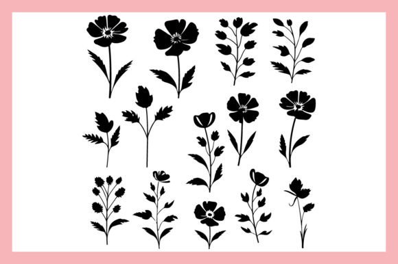 Download Violet Flower Black Silhouette 3 - Violet flower Collection