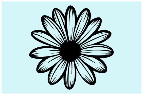 Download Daisy Flower Silhouette ,Black Floral - Daisy flower Collection