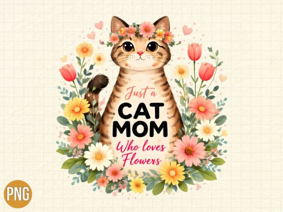 Download Cat Mom Floral Garden Flowers PNG - Garden Collection