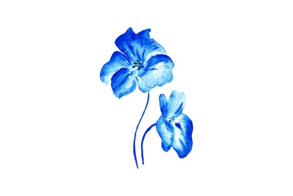 Download Watercolor Blue Flower - Blue flower Collection