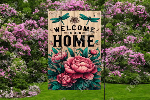Download Peony Welcome to Our Home Garden Flag - Garden Collection