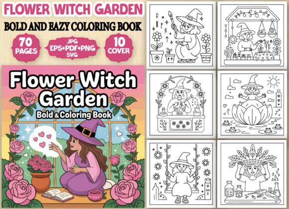 Download Flower Witch Garden Coloring Book Pages - Garden Collection