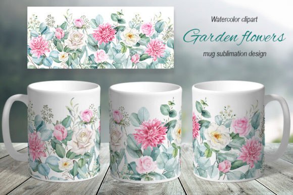 Download Mug Sublimation Design. Garden Flowers - Garden Collection
