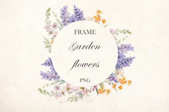 Download Watercolor Garden Flowers Frame - Garden Collection