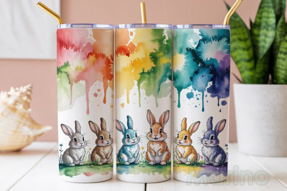 Download Watercolor Bunny Garden 20oz Wrap - Garden Collection