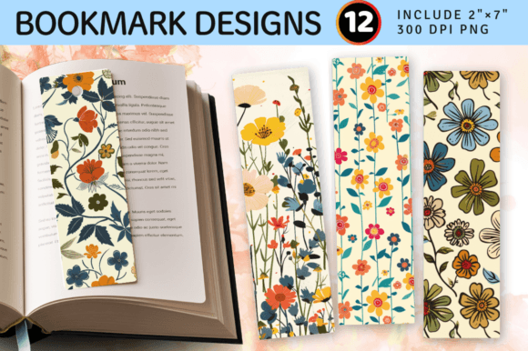 Download Retro Spring Garden Flowers PNG Bookmark - Garden Collection