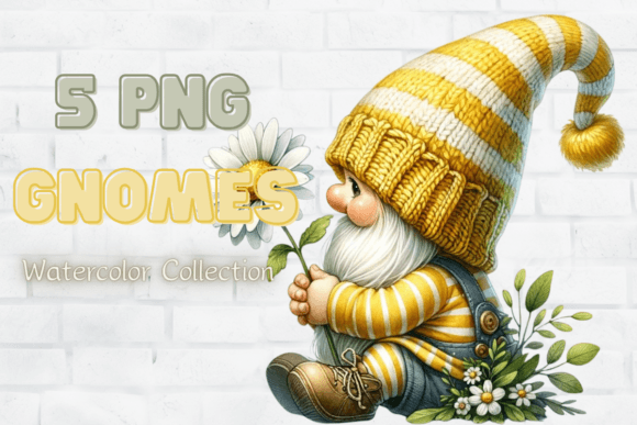 Download Watercolor Daisy Gnomes Spring Garden - Garden Collection