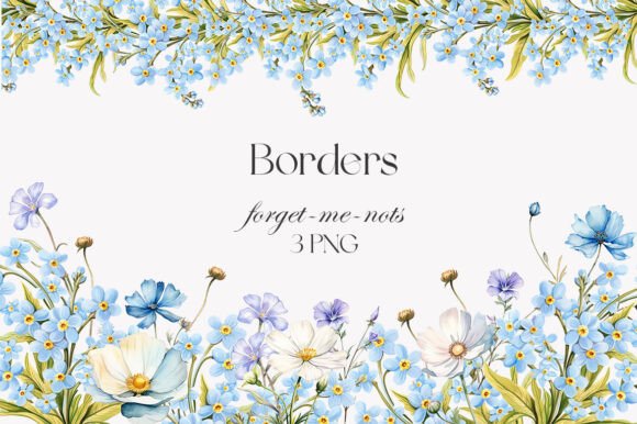 Download Wildflowers Border Clipart. Blue Flowers - Blue flower Collection
