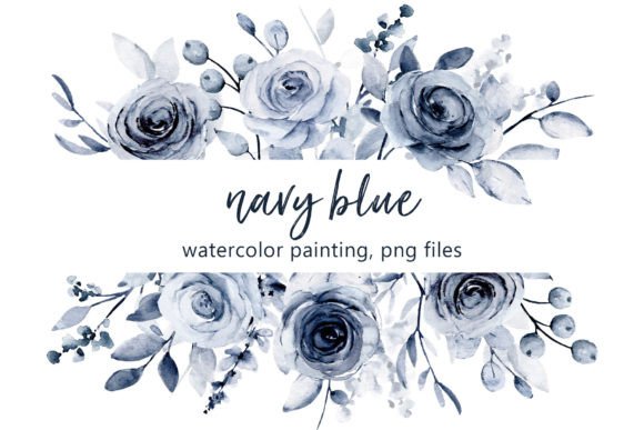 Download Navy Blue Flowers and Leaves - Blue flower Collection
