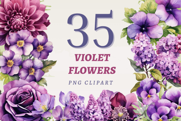 Download Violet Flowers PNG Bundle - Violet flower Collection